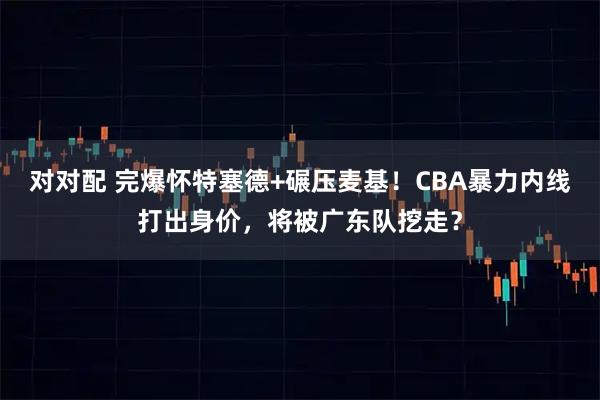 对对配 完爆怀特塞德+碾压麦基！CBA暴力内线打出身价，将被广东队挖走？